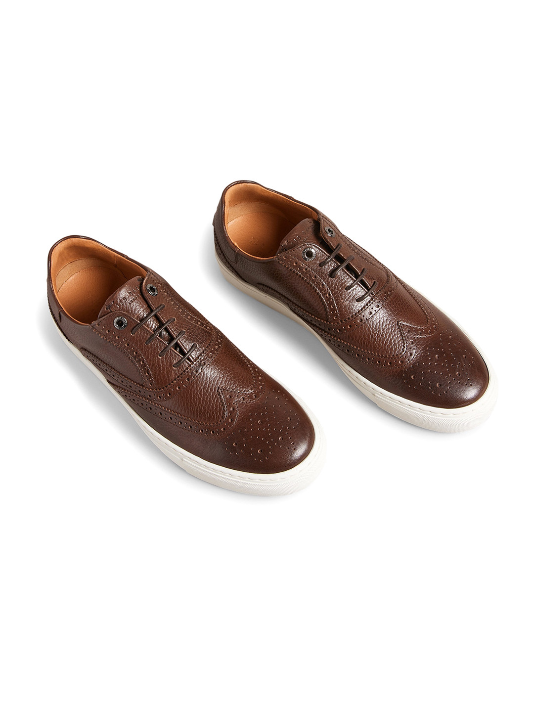 

Ted Baker Men Perforations Leather Sneakers, Brown