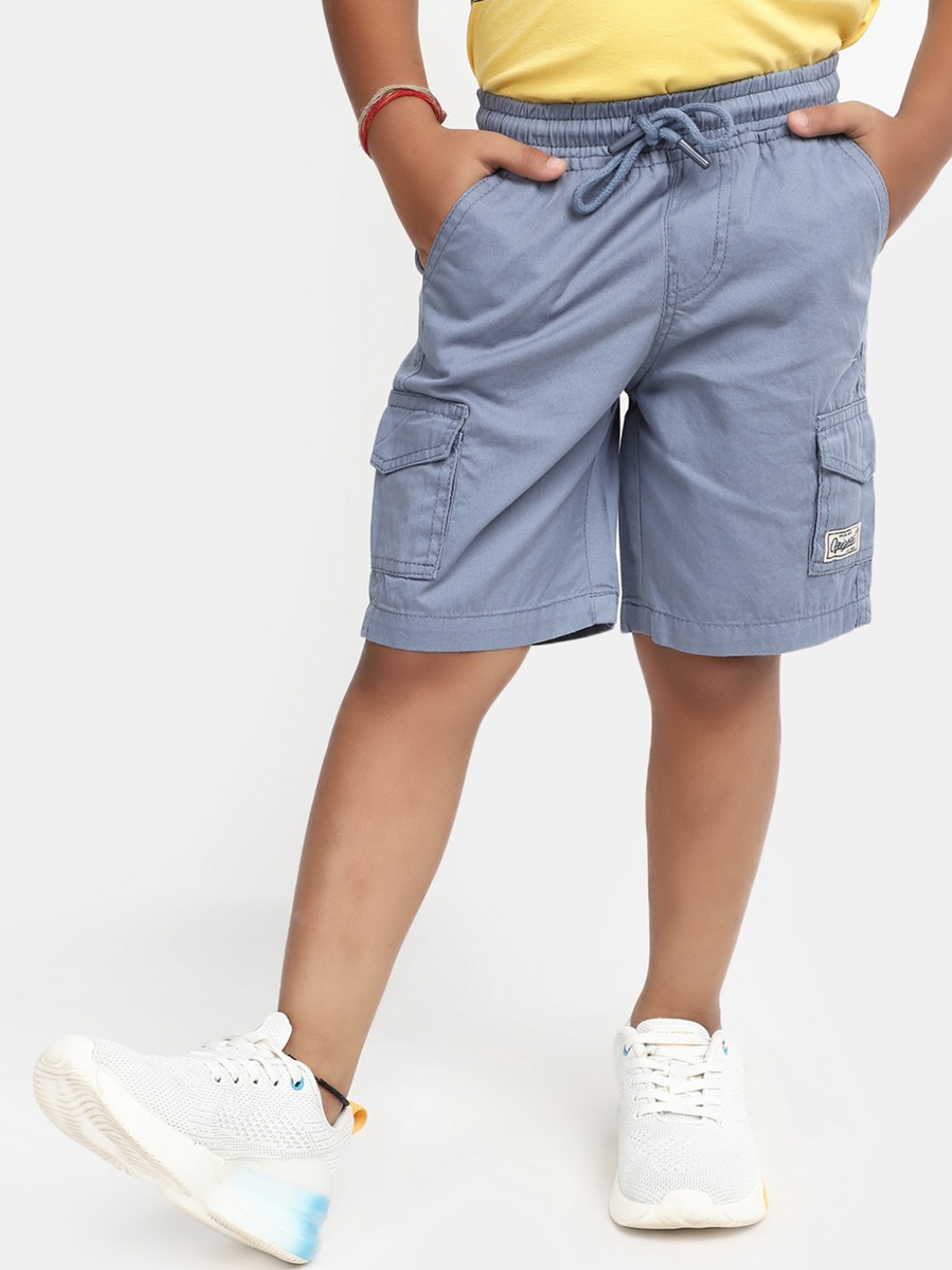 

V-Mart Boys Regular Fit Mid-Rise Cotton Cargo Shorts, Blue