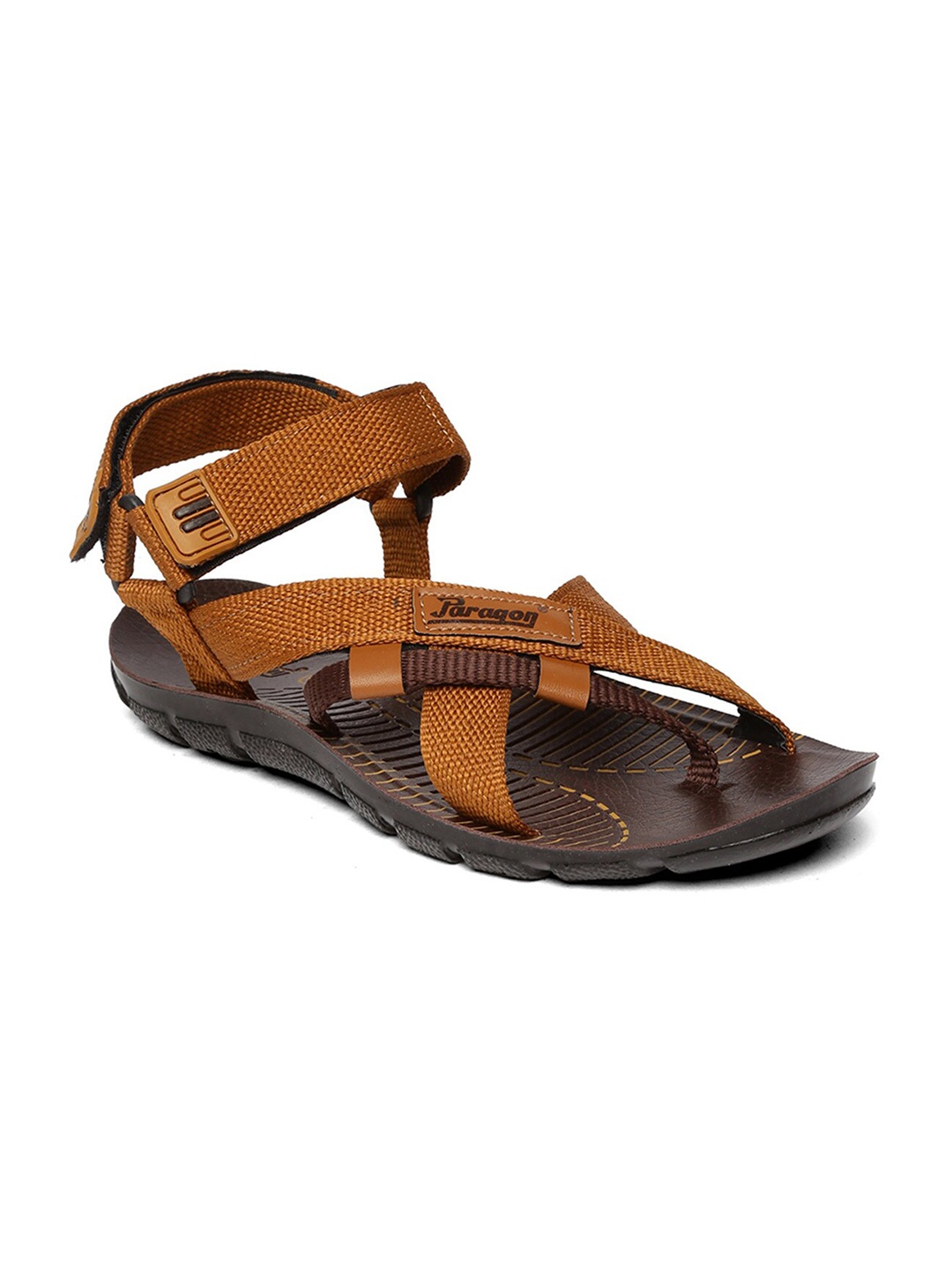 

Paragon Men Textured PU Comfort Sandals, Tan