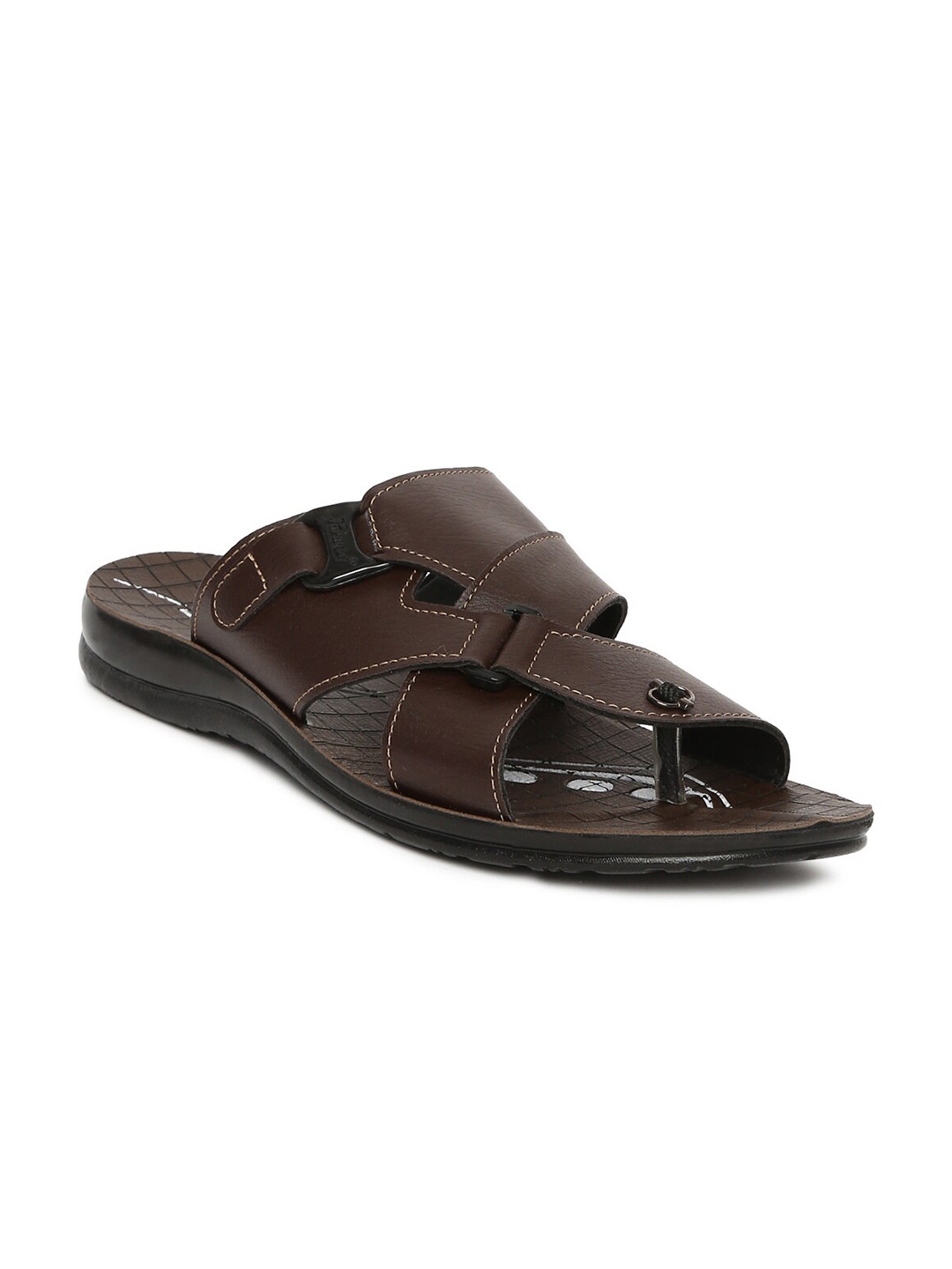 

Paragon Men Solid PU Comfort Sandals, Brown