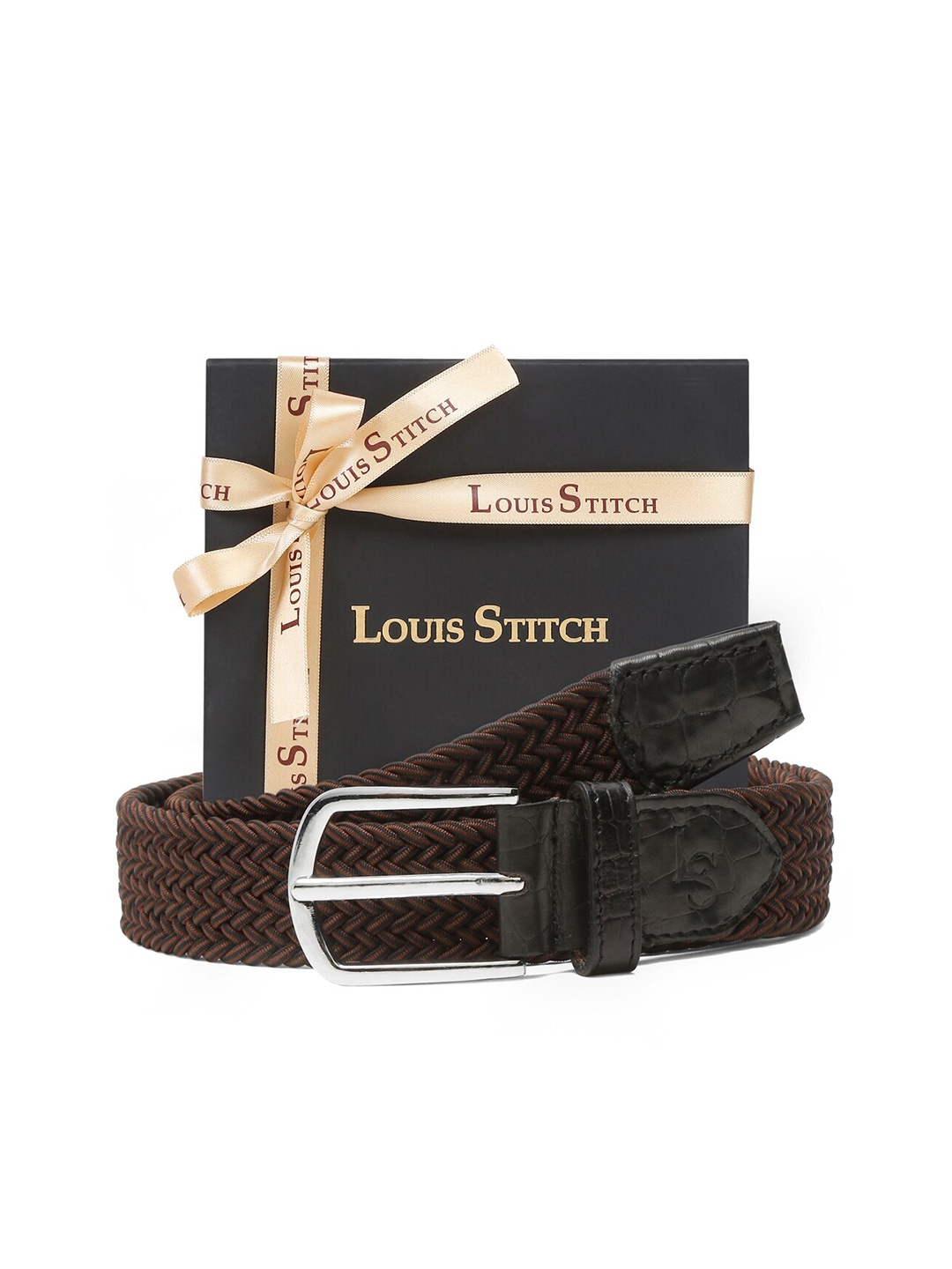 

LOUIS STITCH Men Premium Leather Casual Belt, Brown