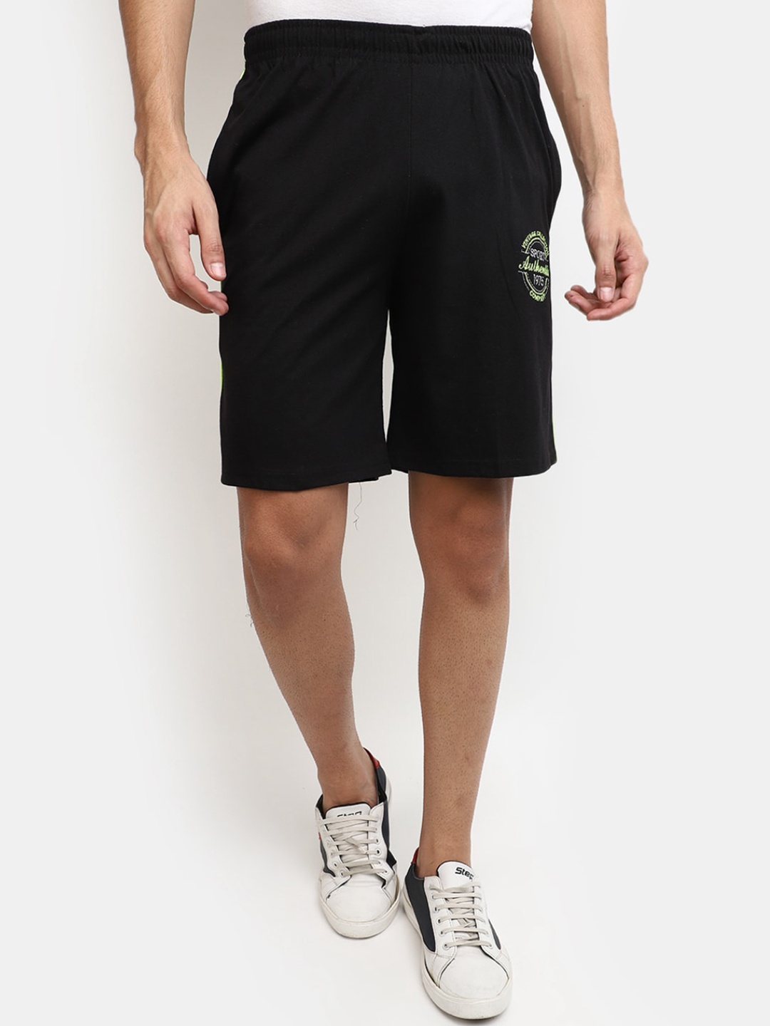

V-Mart Men Mid-Rise Cotton Sports Shorts, Black