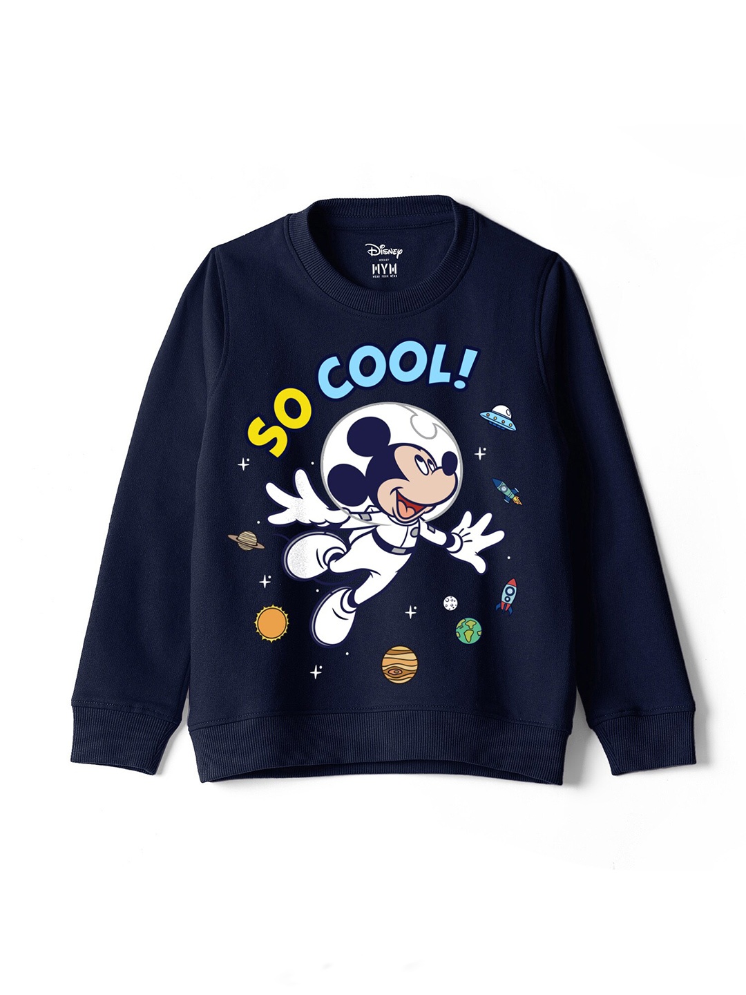 

Wear Your Mind Boys Mickey Mouse Printed Round Neck Cotton Sweatshirt, Blue