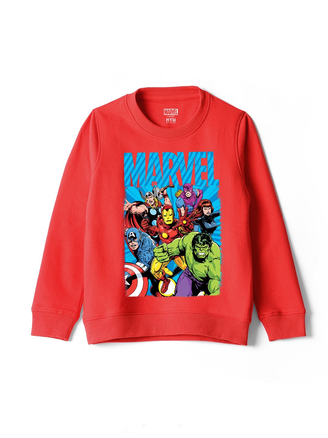 

Wear Your Mind Boys Marvel Avengers Printed Round Neck Cotton Sweatshirt, Red