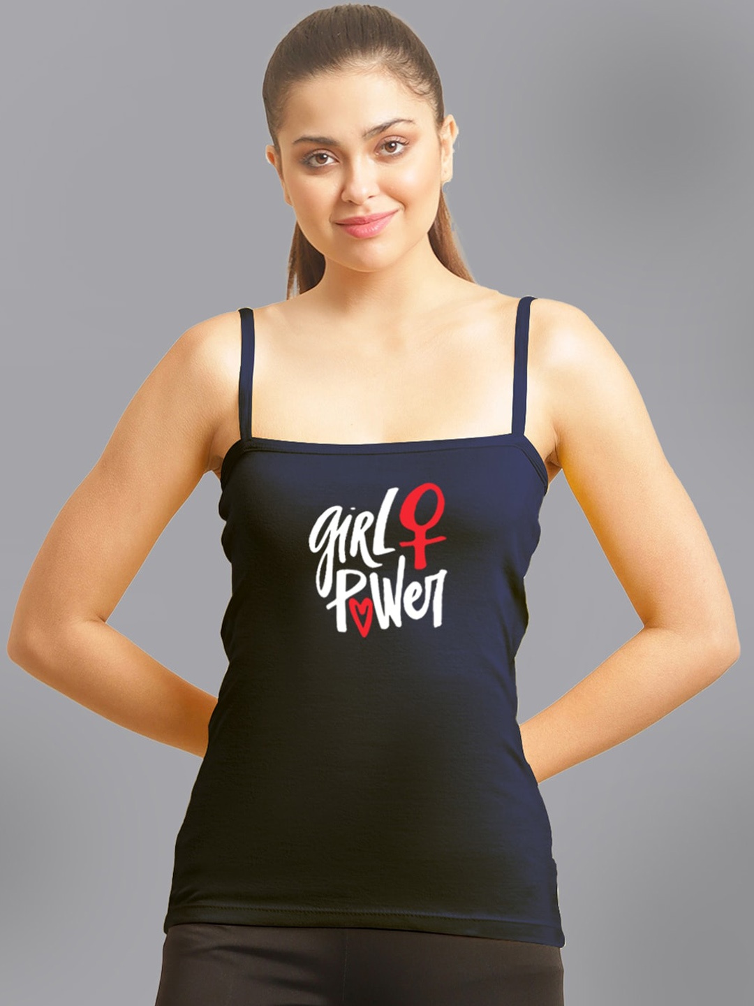 

FBAR Printed Cotton Camisoles, Navy blue