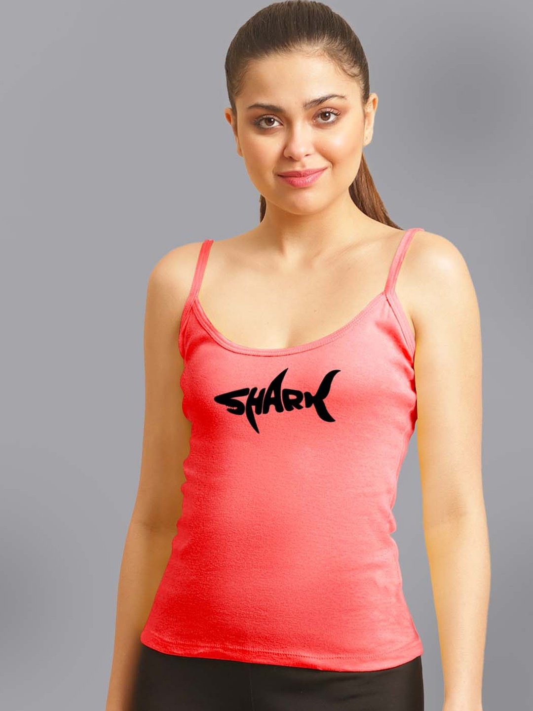 

FBAR Shark Printed Cotton Camisole, Coral