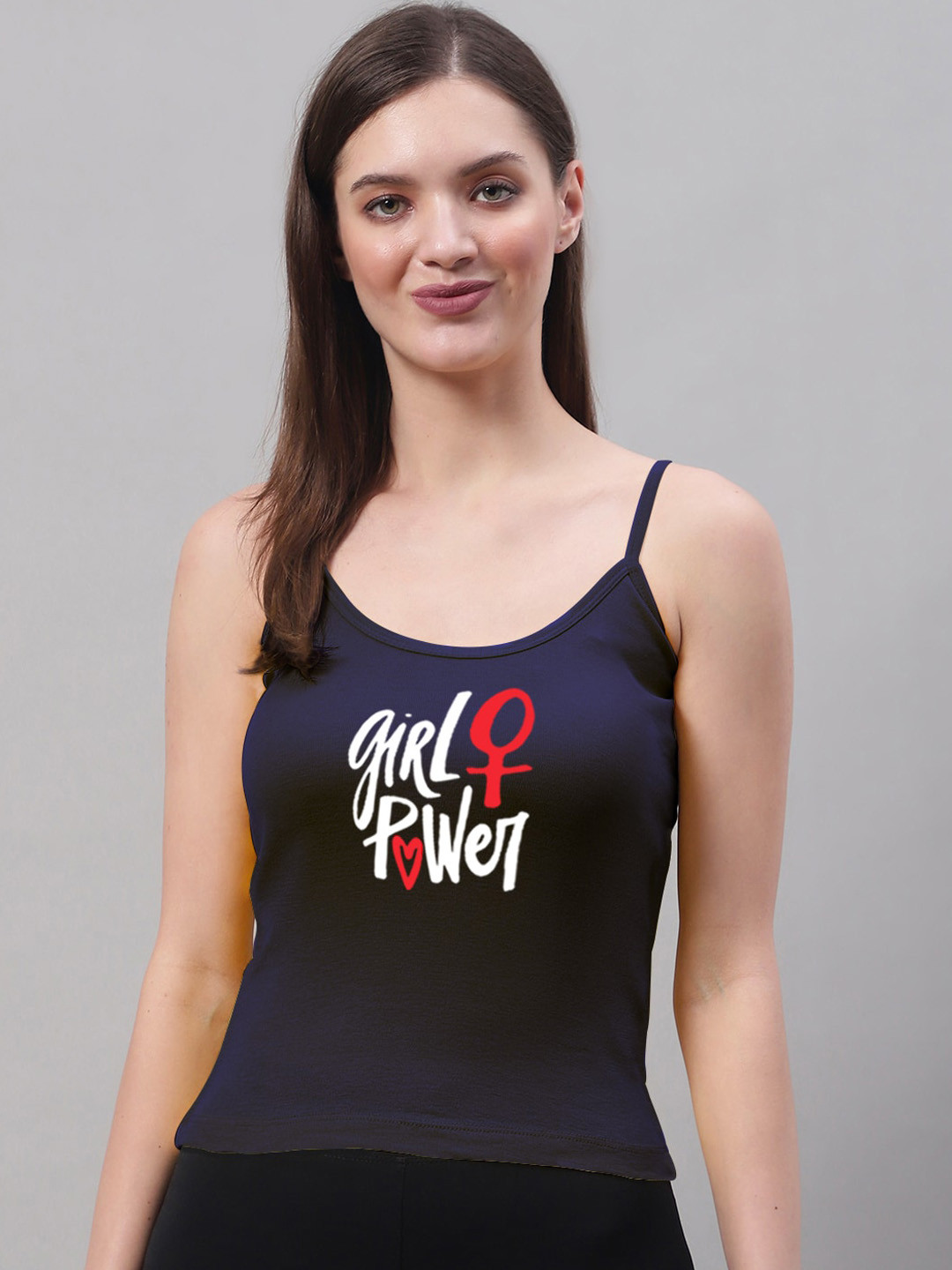 

FBAR Printed Cotton Camisoles, Navy blue