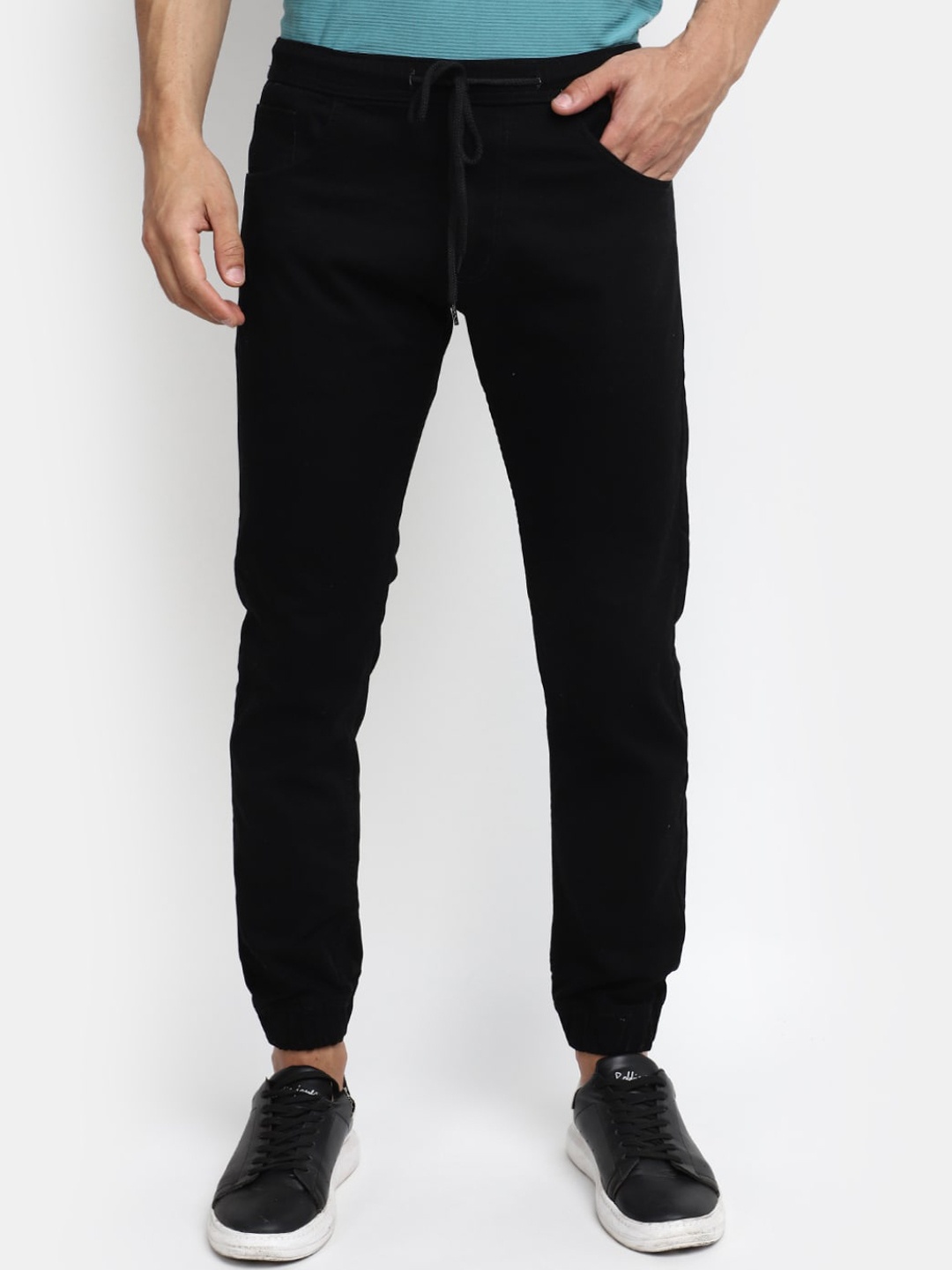 

V-Mart Men Regular Fit Cotton Joggers, Black