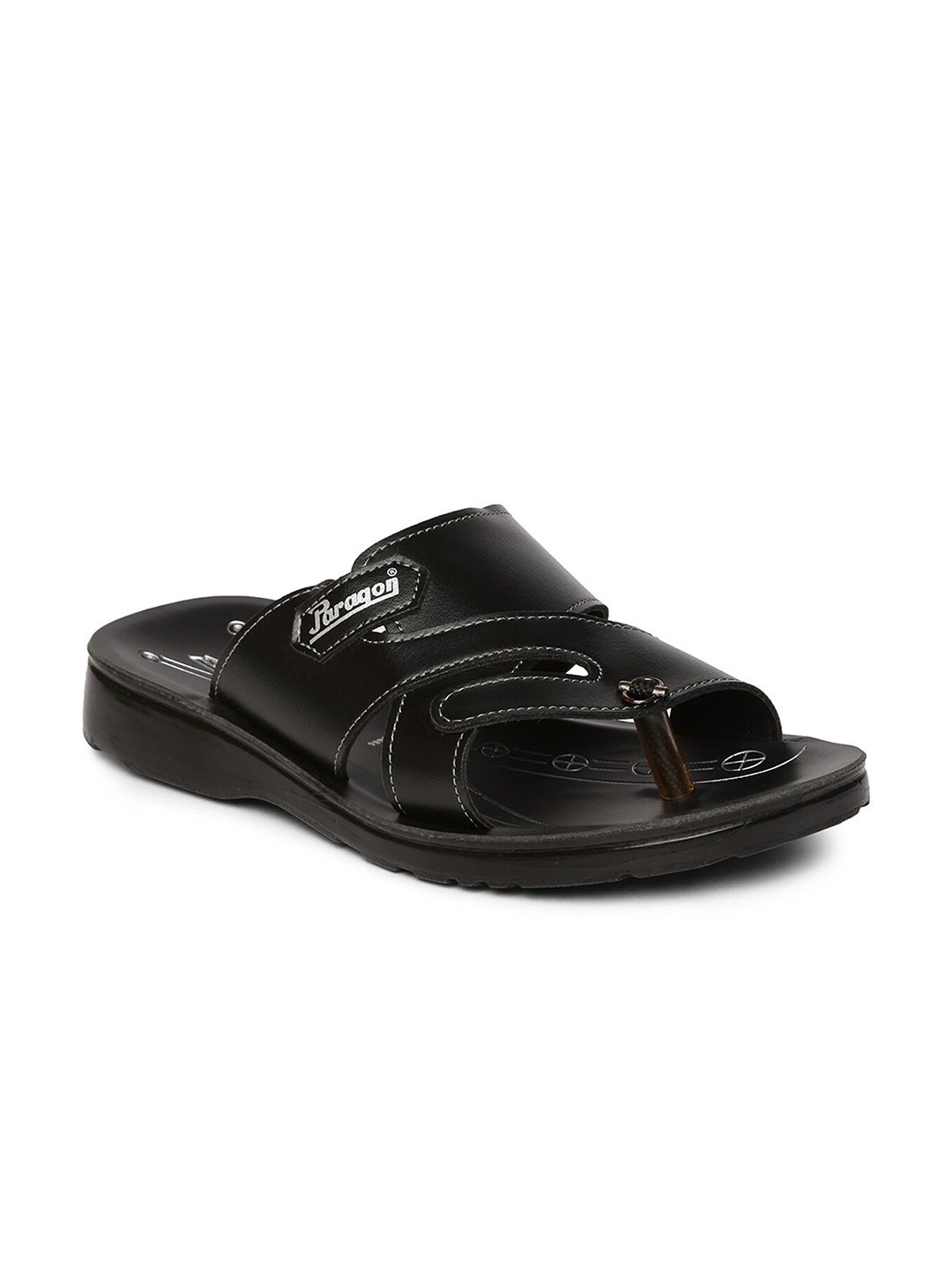 

Paragon Men One Toe Comfort Sandals, Black
