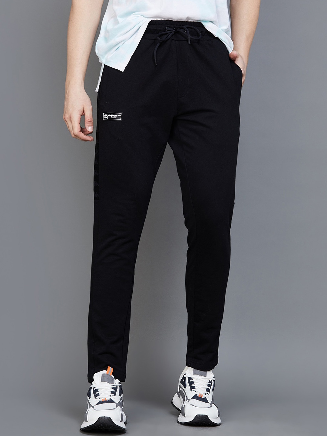 

Kappa Men Mid-Rise Sports Track Pants, Black