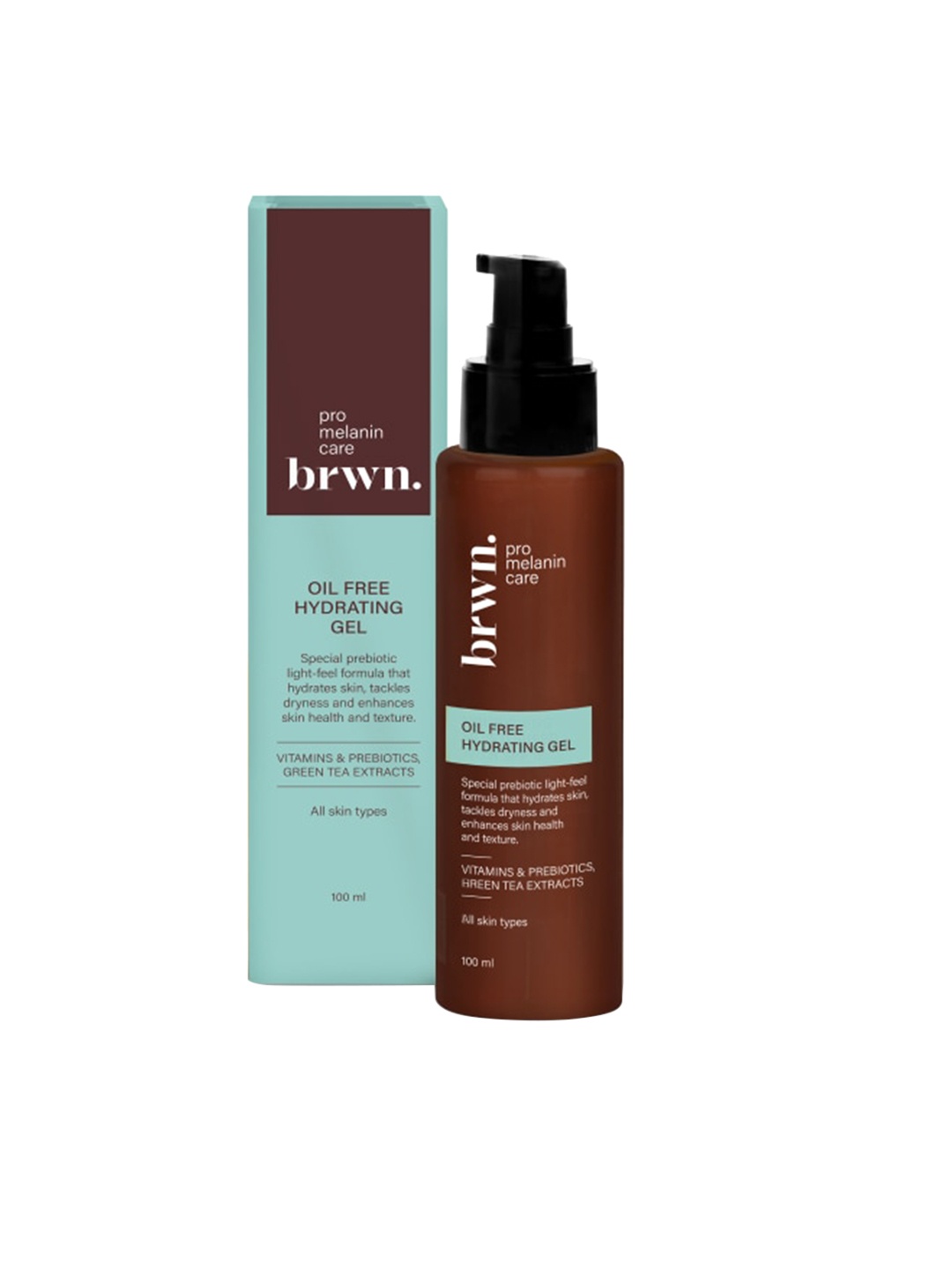 

brwn. pro melanin care Oil-Free Hydrating Gel with Prebiotics+Green Tea - 100 ml, Brown