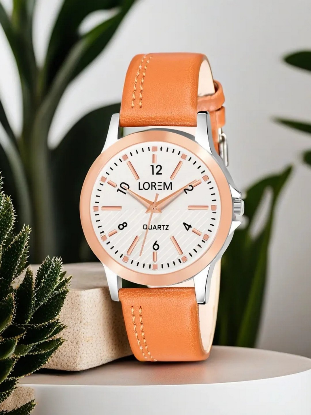 

LOREM Women Leather Straps Analogue Watch LR341, Silver