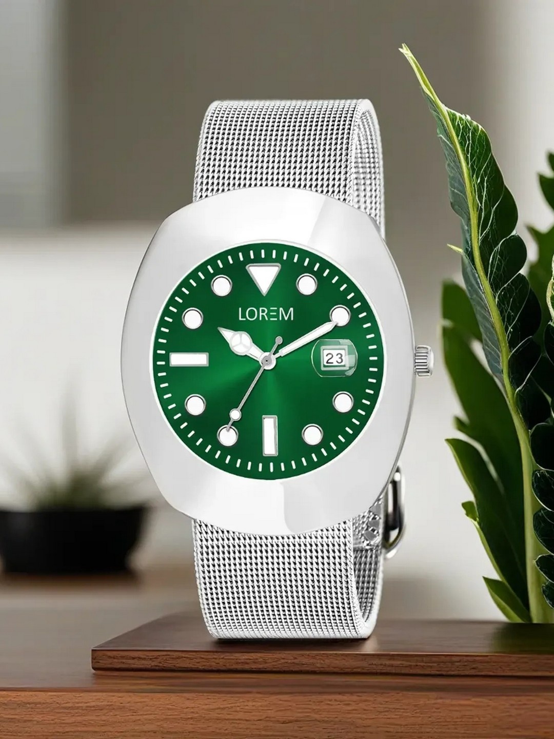 

LOREM Men Patterned Dial & Analogue Watch LR143, Green