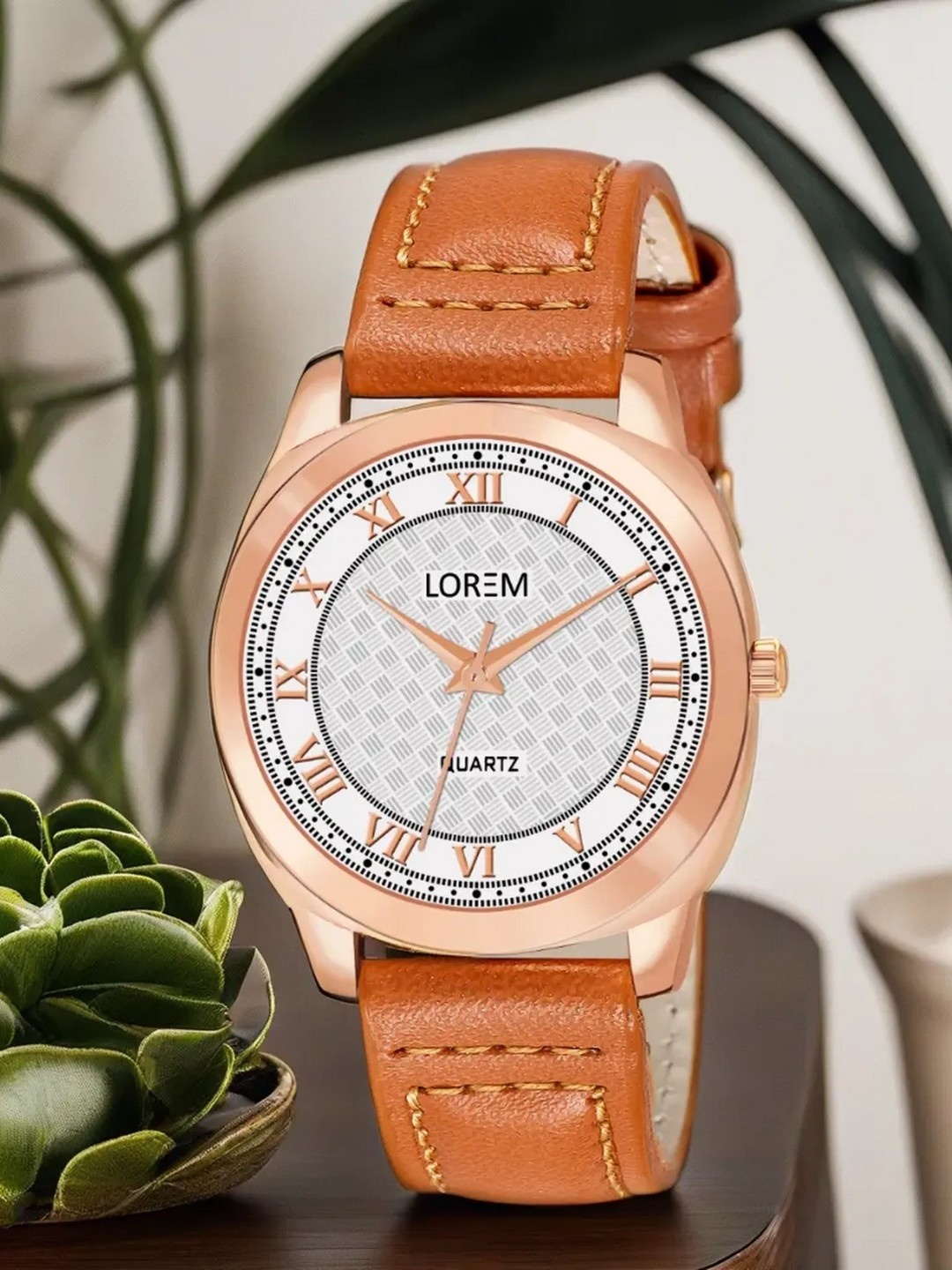 

LOREM Women Round Analogue Watch LR337, Brown