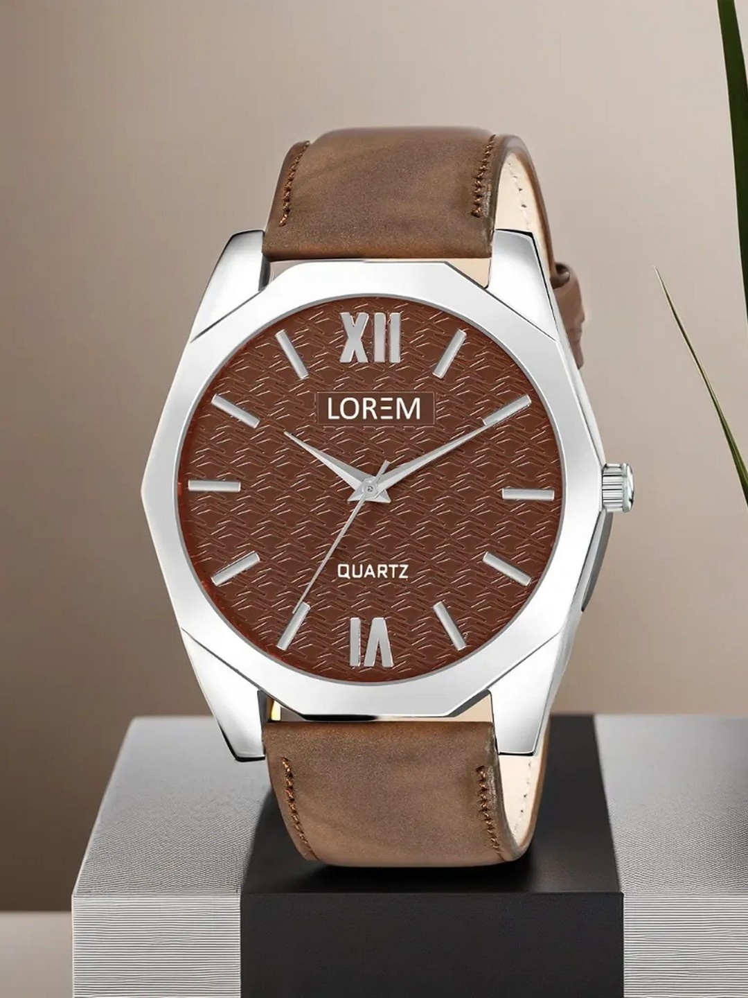 

LOREM Men Leather Straps Analogue Watch LR85, Brown