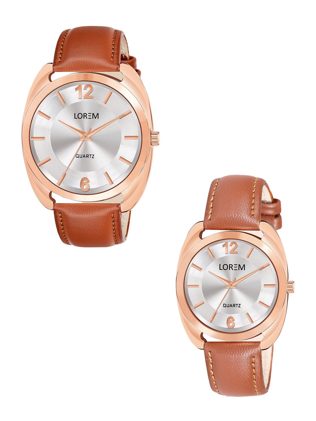 

LOREM Unisex Round His & Her Analogue Watch LR78-LR325, Orange