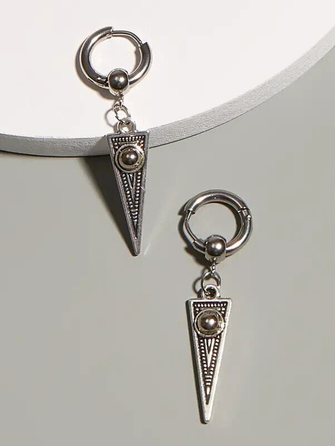 

KRYSTALZ Silver Plated Stainless Steel Hoop Earrings