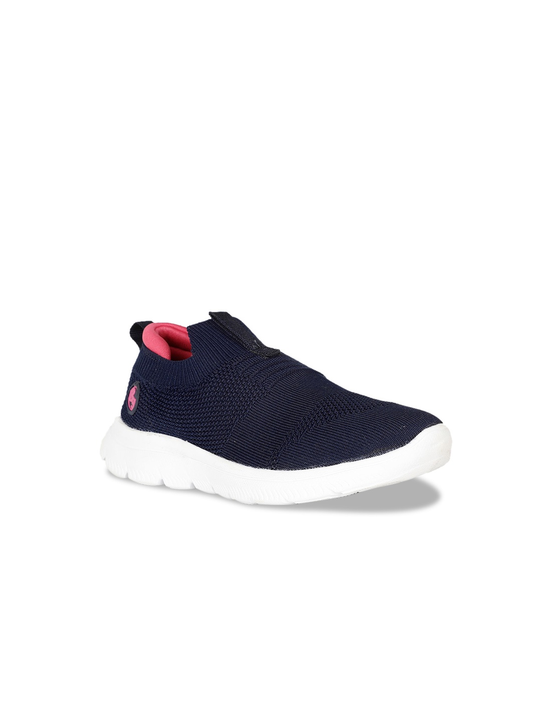 

Bubblegummers Girls Textured Contrast Sole Slip-On Sneakers, Navy blue