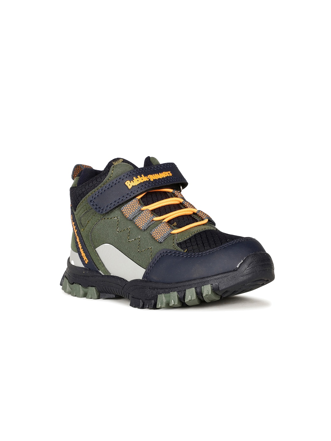 

Bubblegummers Boys Colourblocked Velcro Sneakers, Olive