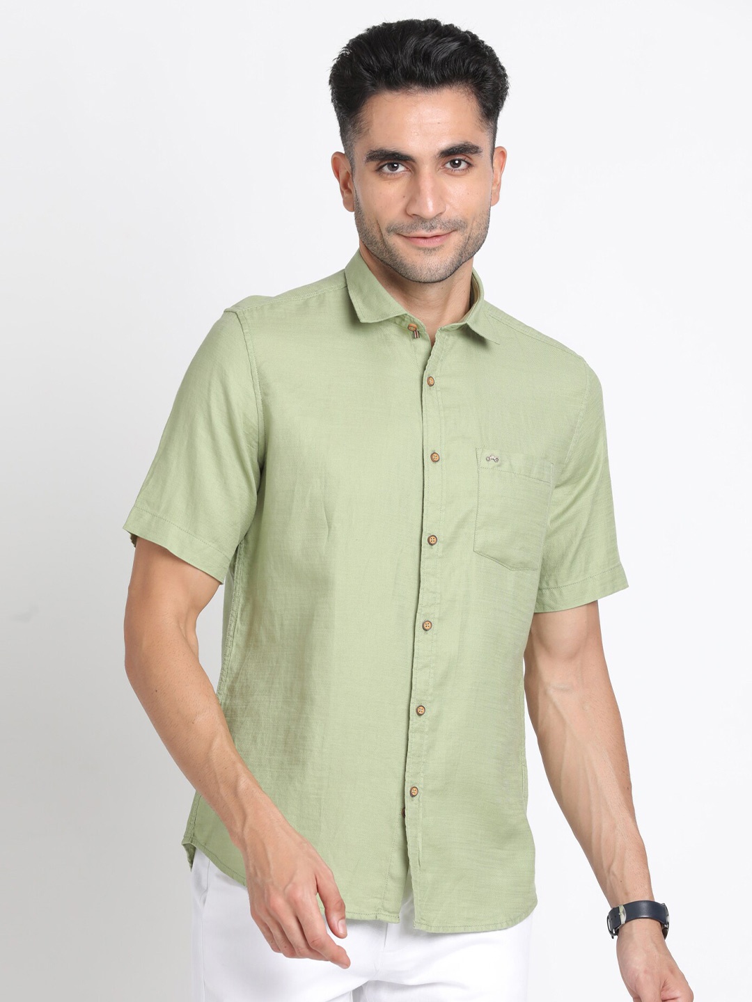 

Turtle Relaxed Regular Fit Casual Shirt, Green