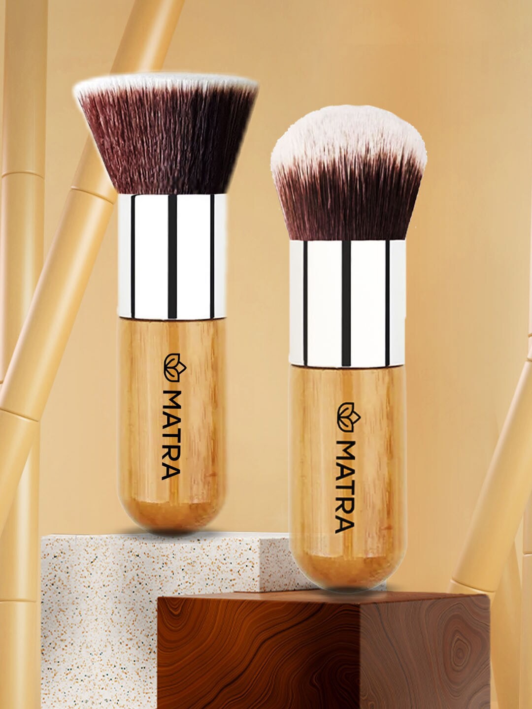 

MATRA Set of Kabuki Blush & Foundation Makeup Brush, Beige