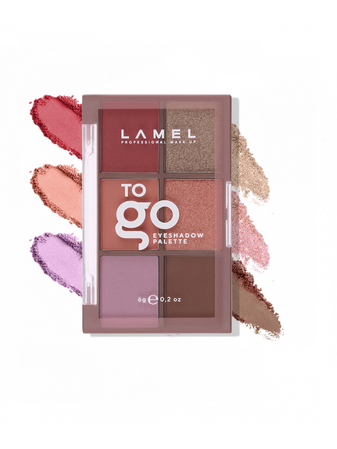 

LAMEL Highly Pigmented 6 Shades Matte & Shimmer To Go Eyeshadow Palette 6g - Burgundy 404, Multi