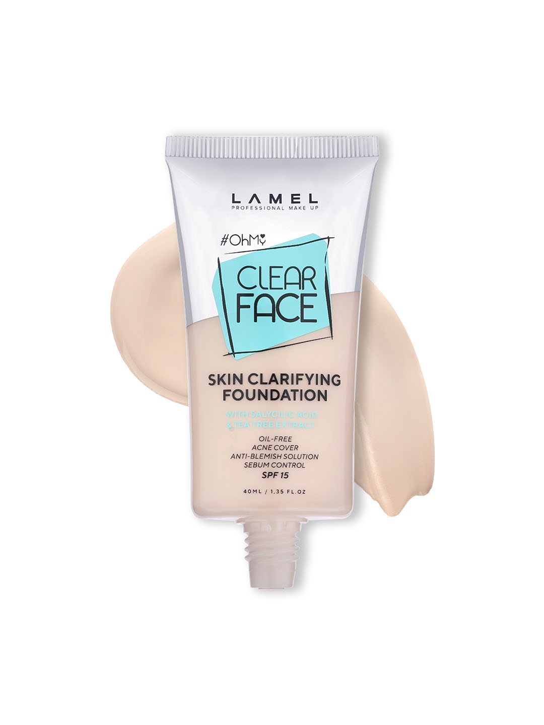 

LAMEL OhMy Clear Face Skin Clarifying Foundation SPF15 with Tea Tree 40ml - Soft Beige 401