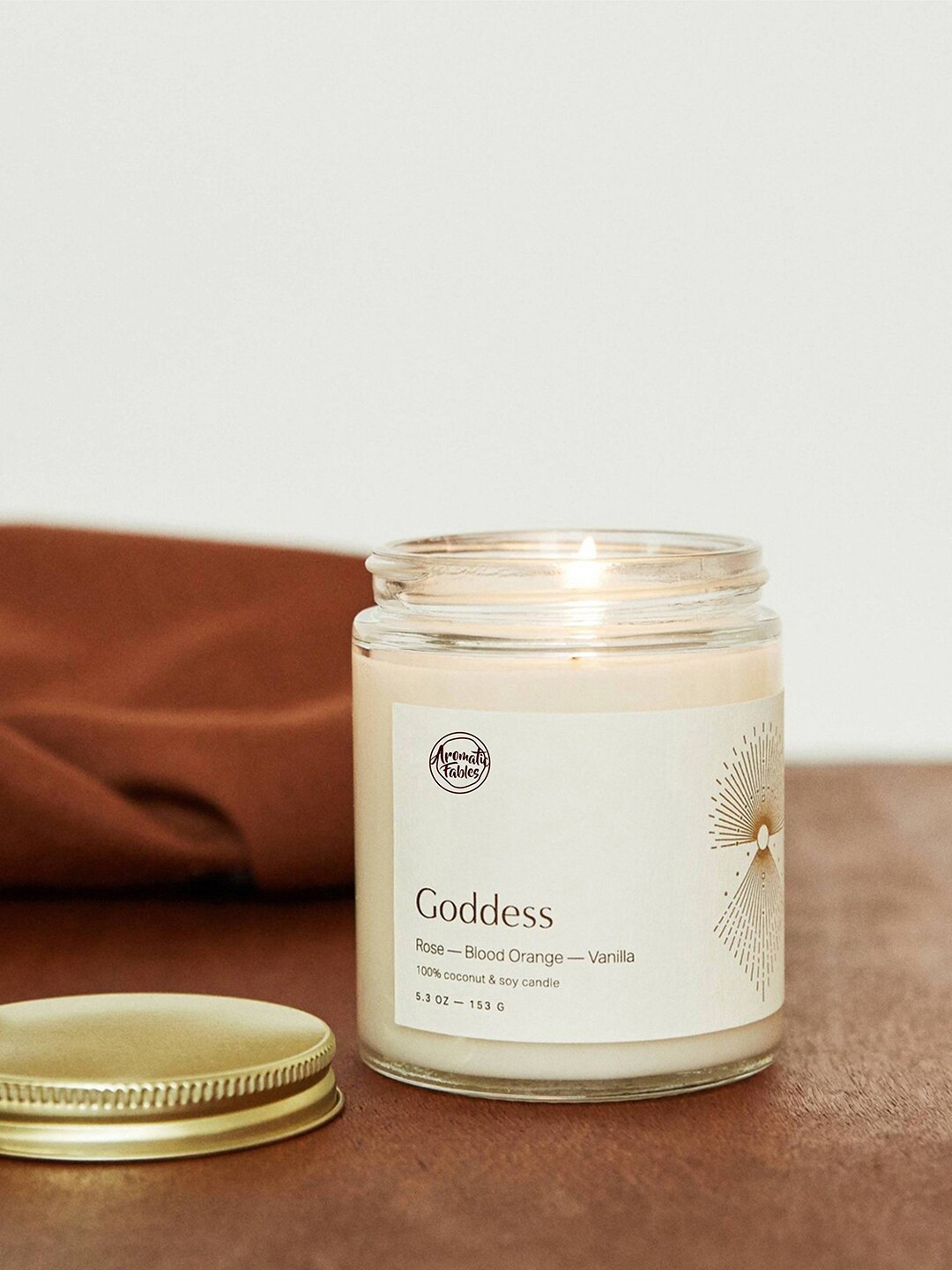 

Aromatic Fables White Goddess Glass Jar Rose Scented Candle