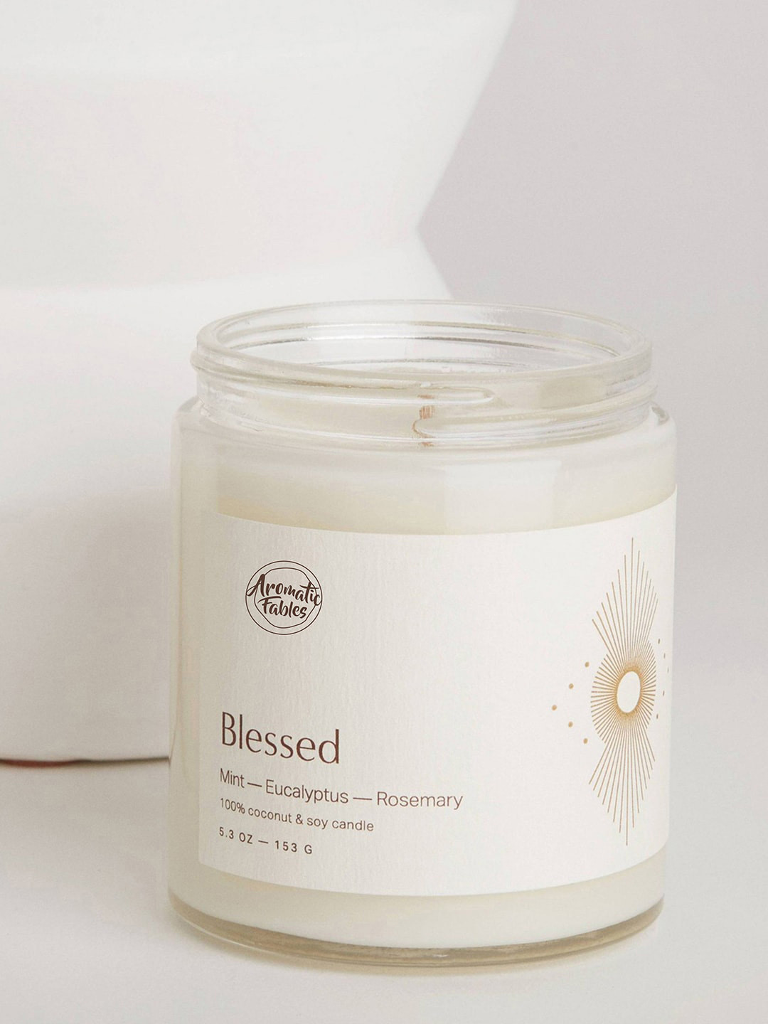 

Aromatic Fables White Blessed Glass Jar Rosemary Scented Candle