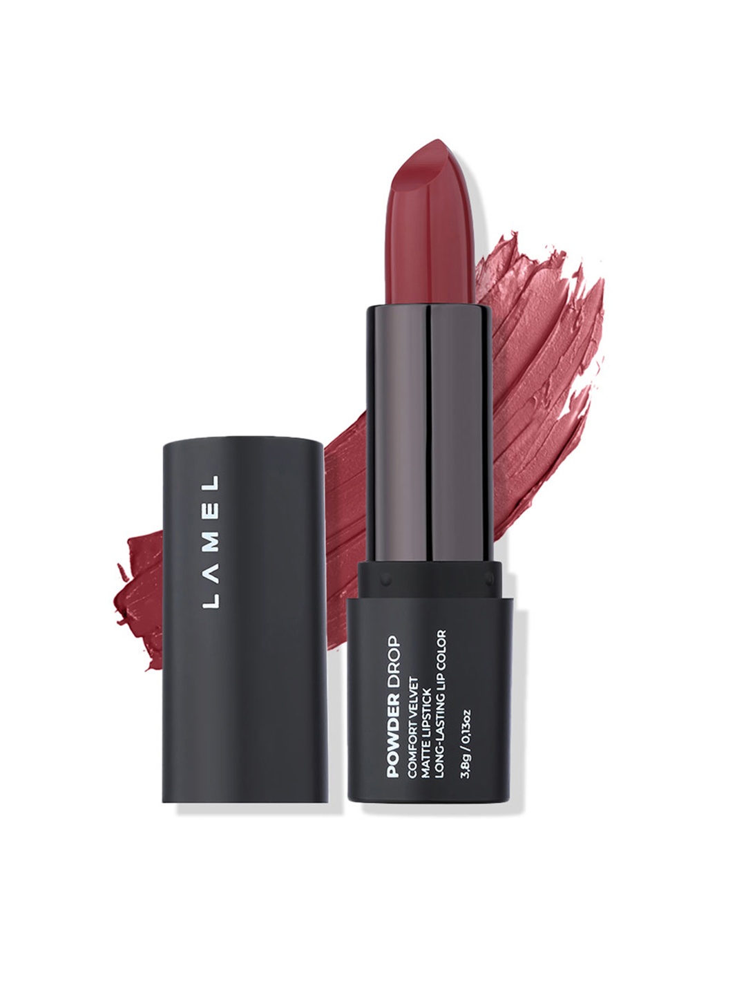 

LAMEL Powder Drop Matte Long Lasting Lipstick - Rosewood 404, Maroon