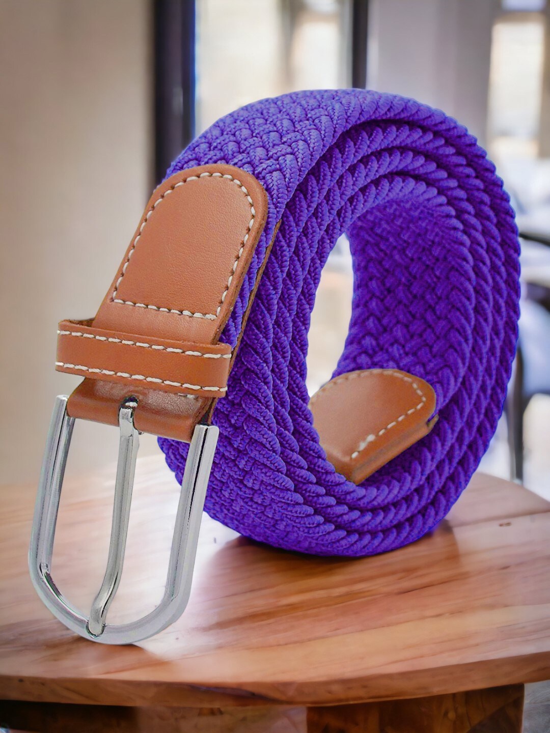 

ZORO Men Textured Stretchable Belt, Blue