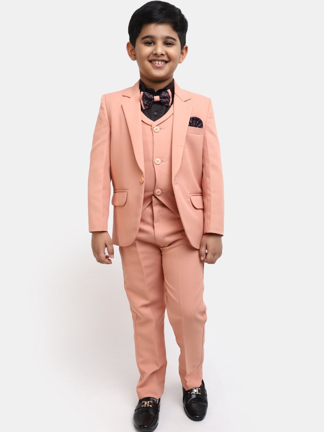 

V-Mart Boys Single-Breasted 4-Piece Casual Suit, Pink