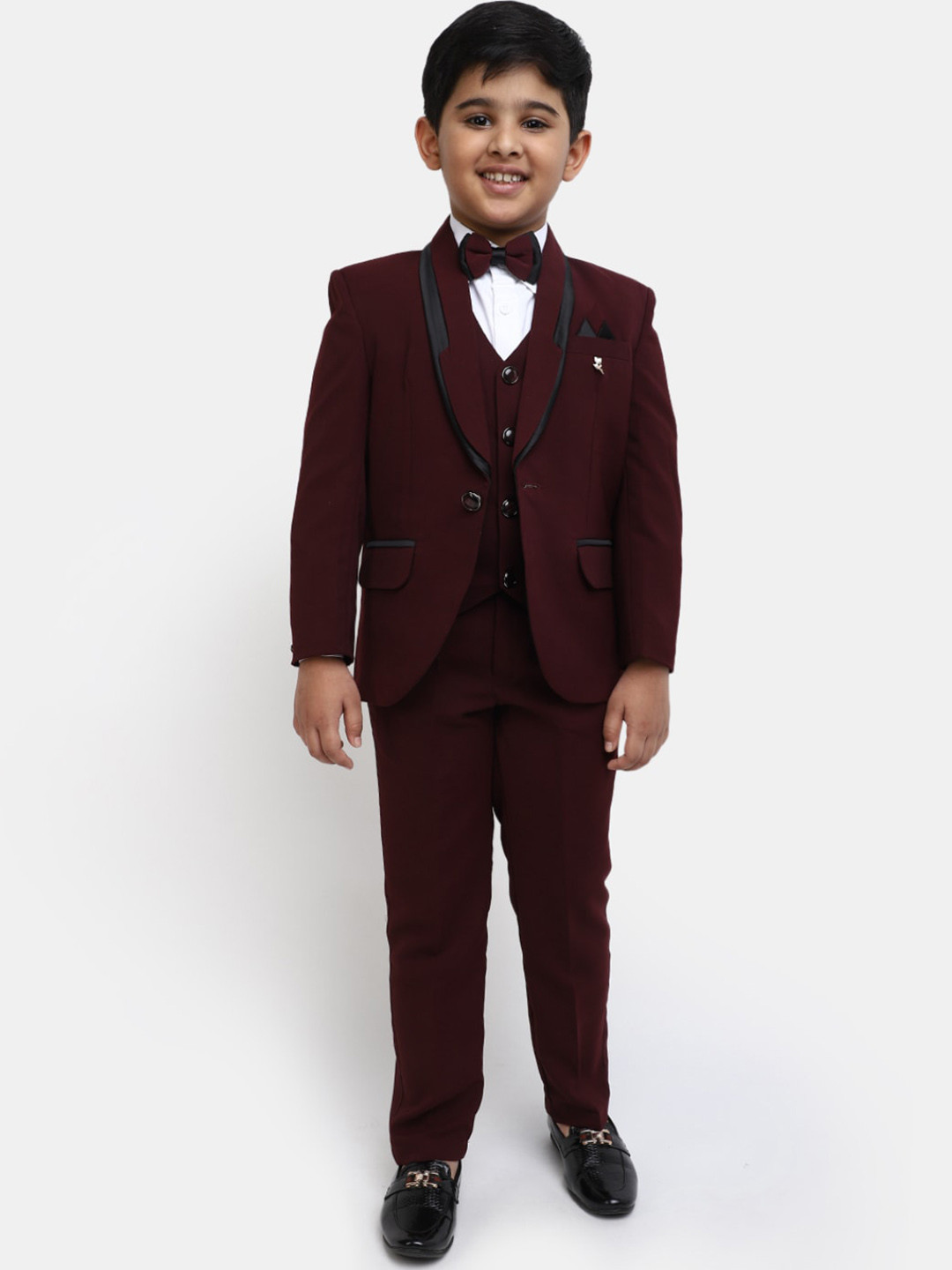 

V-Mart Boys 3-Piece Single-Breasted Suit, Maroon