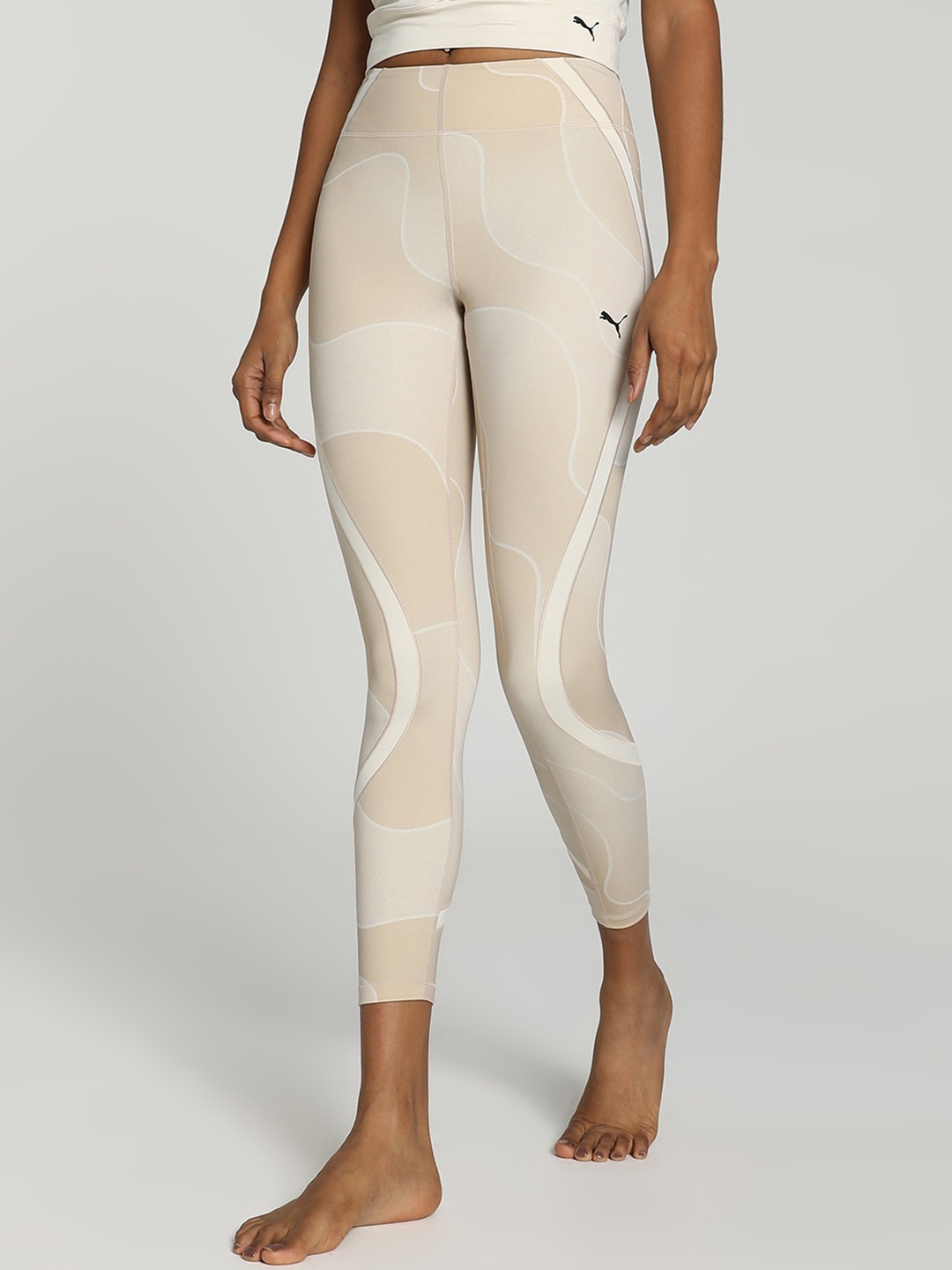 

Puma Women Printed Studio High Waist 7/8 Training Tights, Beige