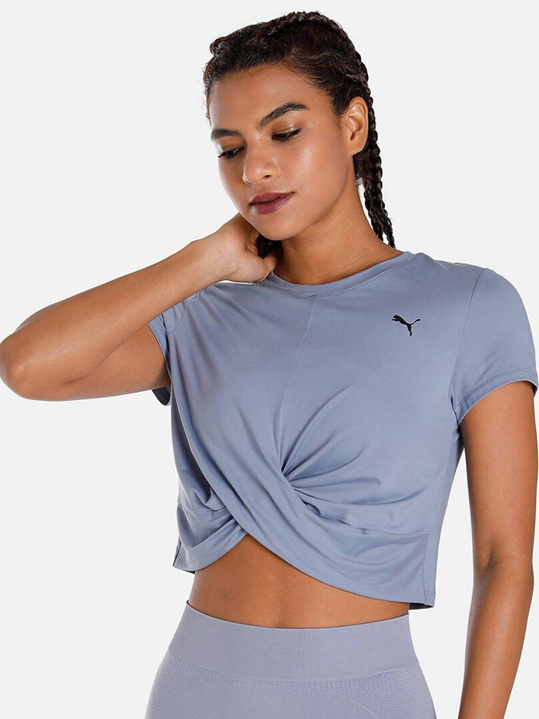 

Puma Studio Yogini Lite Twist Crop Top, Blue