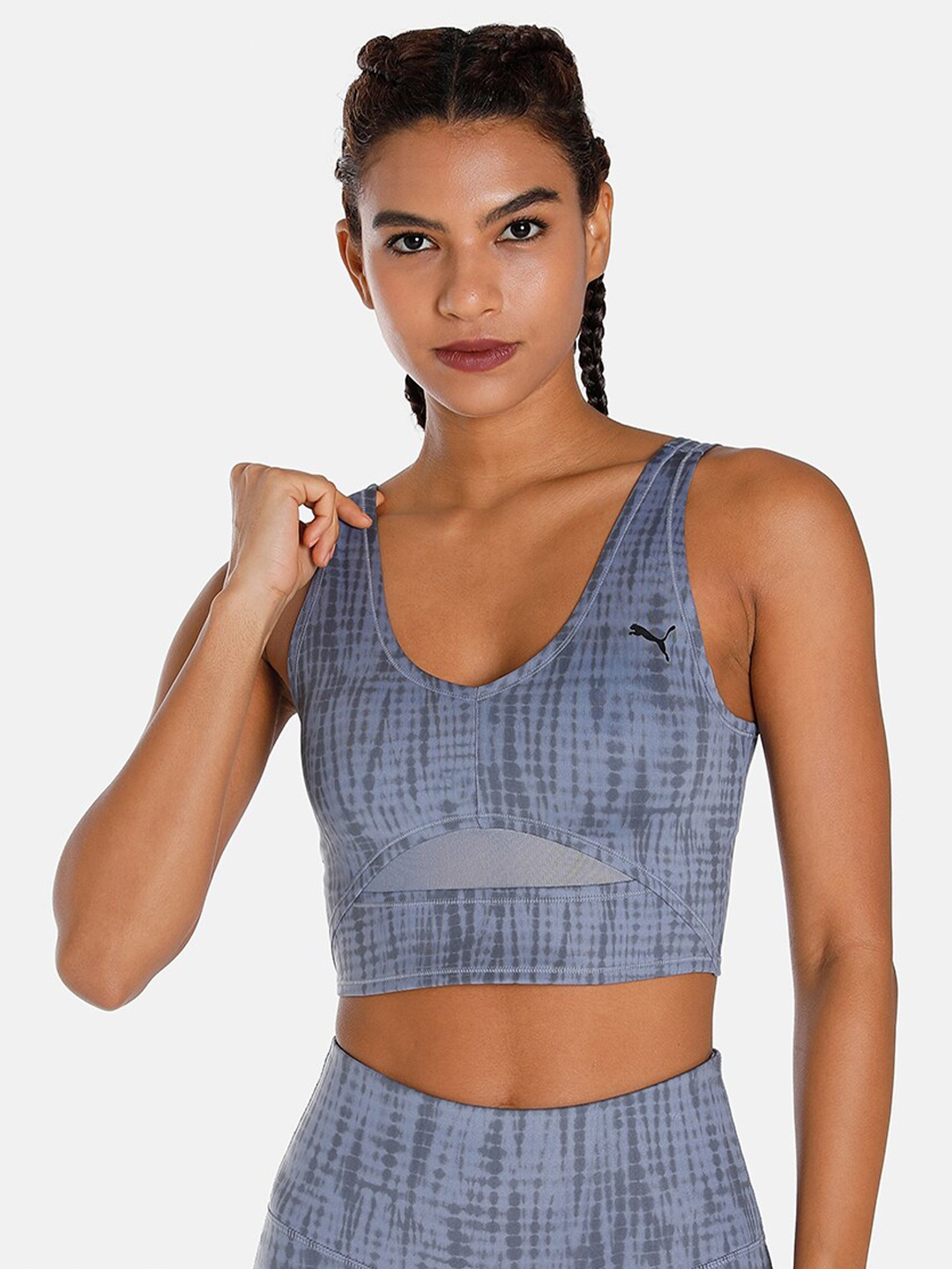 

Puma Studio All Over Print Crop Top, Blue