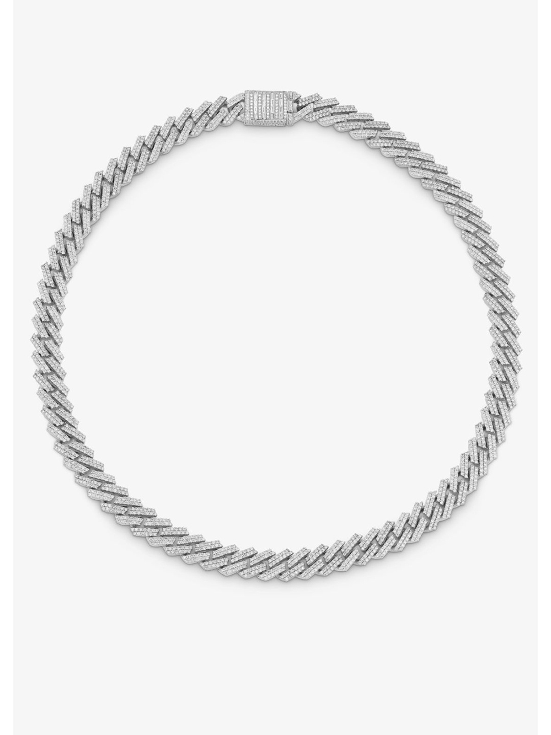 

HIFLYER JEWELS Men 925 Sterling Silver CZ Studded Chain