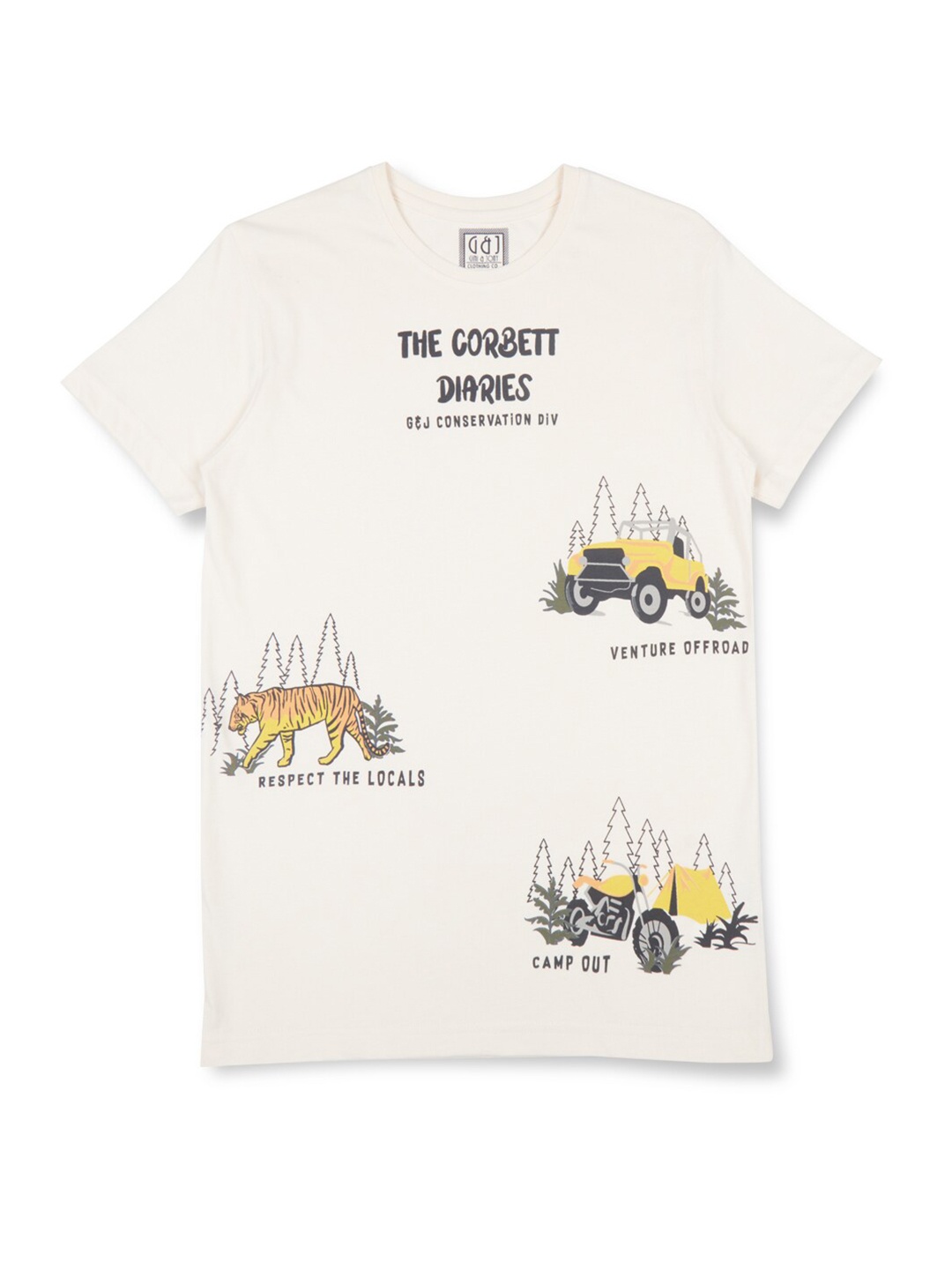 

Gini and Jony Boys Conversational Printed Cotton T-shirt, White