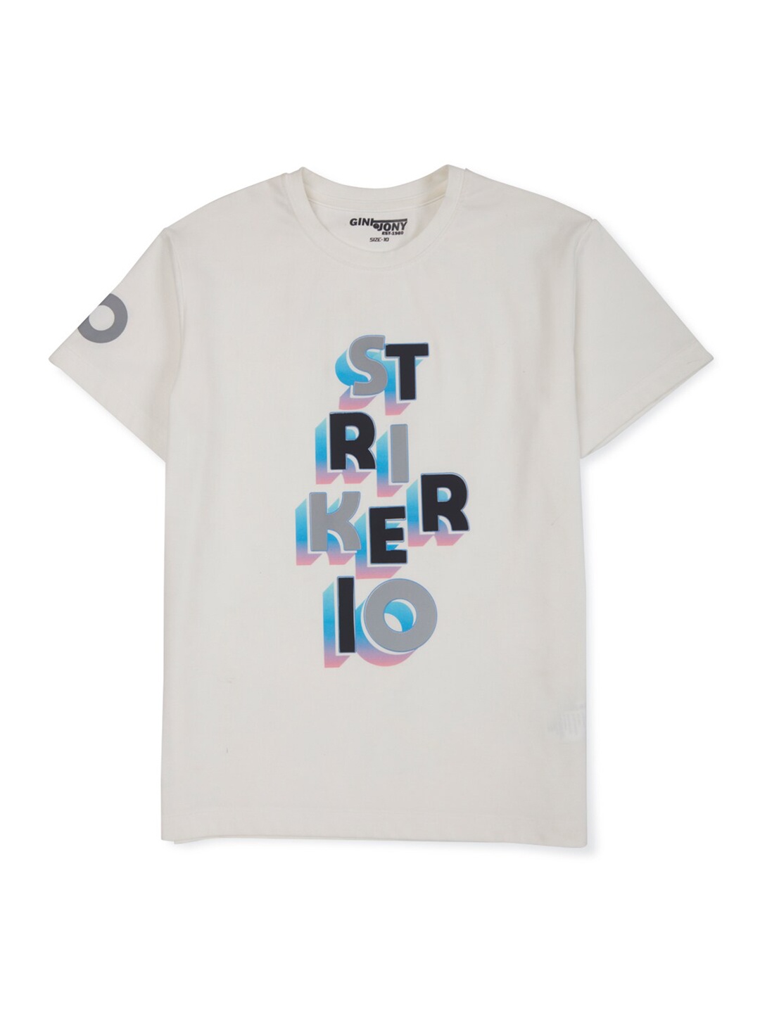 

Gini and Jony Boys Typography Printed Cotton T-Shirt, White