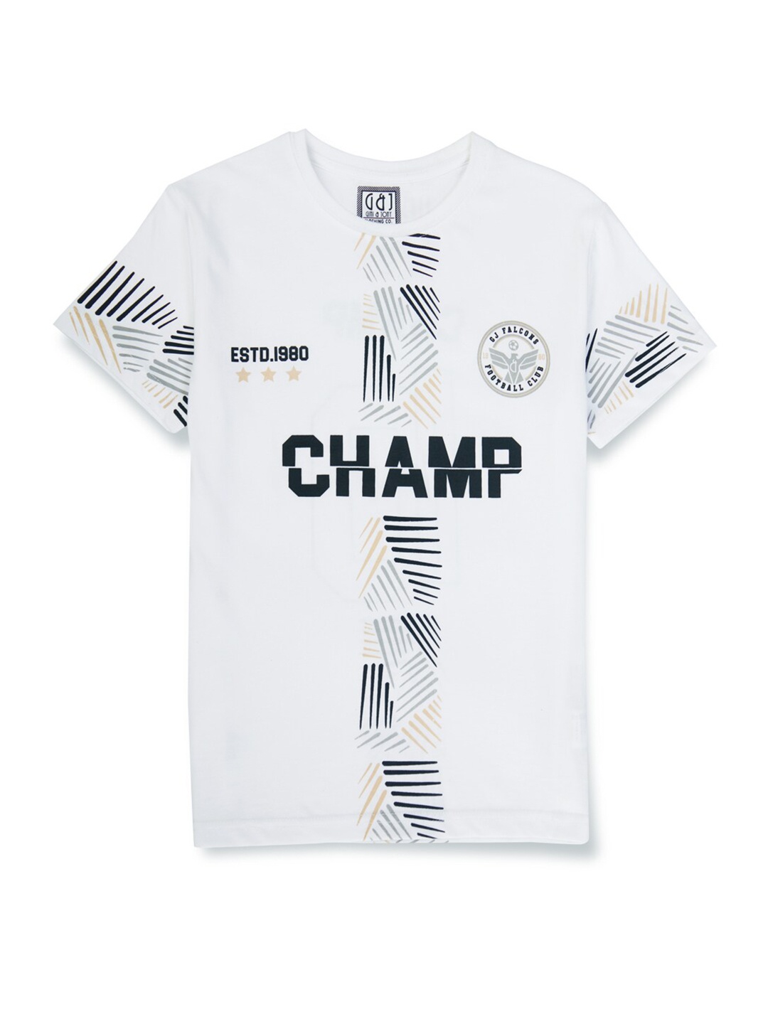 

Gini and Jony Boys Typography Printed Cotton T-Shirt, White