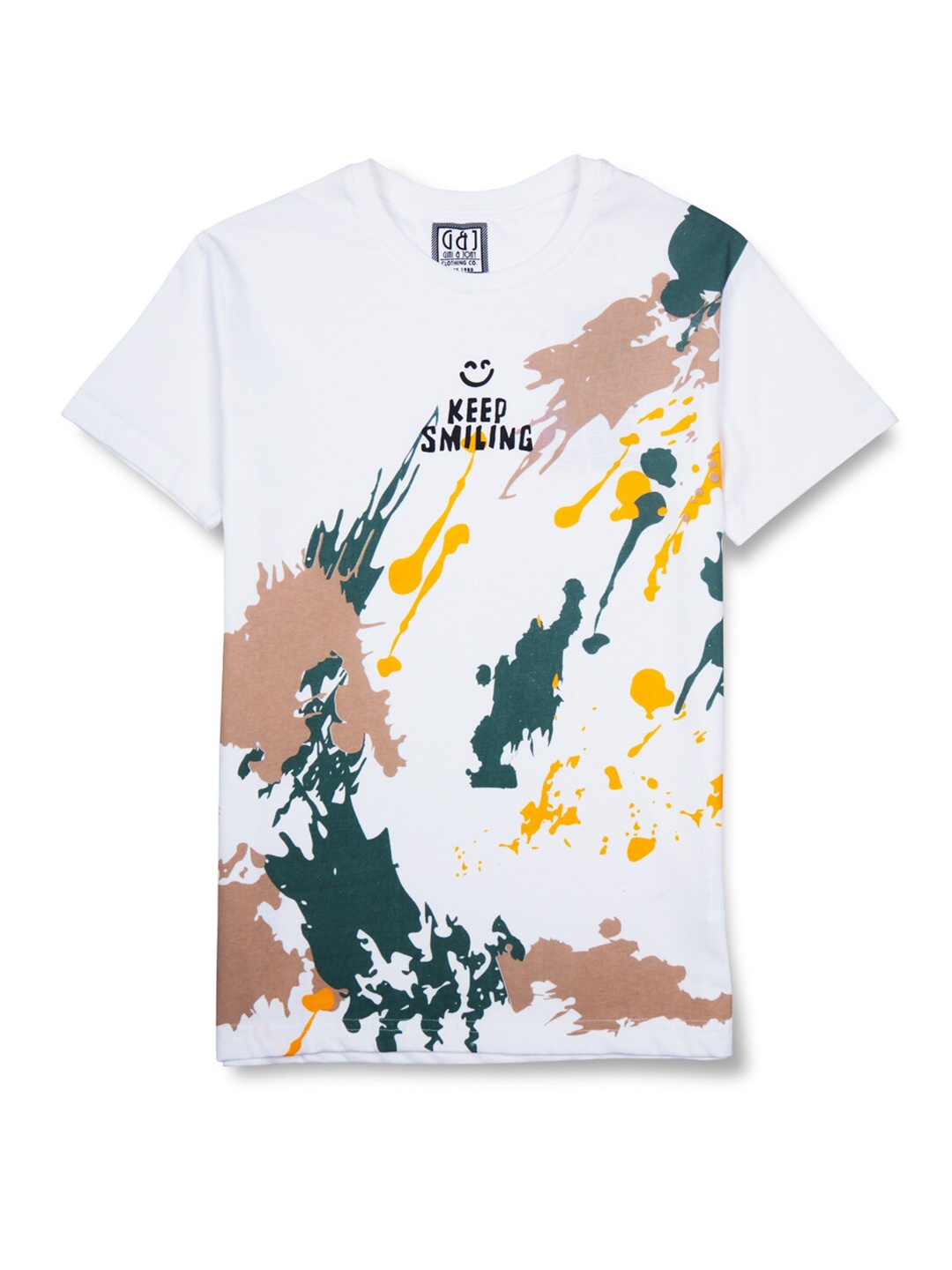 

Gini and Jony Boys Abstract Printed Cotton T-shirt, White