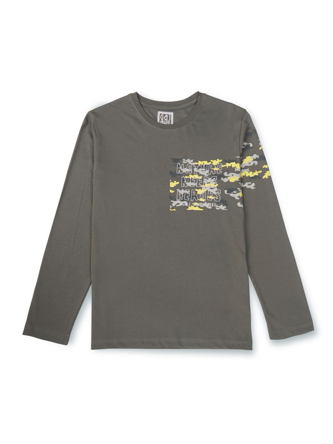 

Gini and Jony Boys Abstract Printed Round Neck Cotton T-shirt, Grey