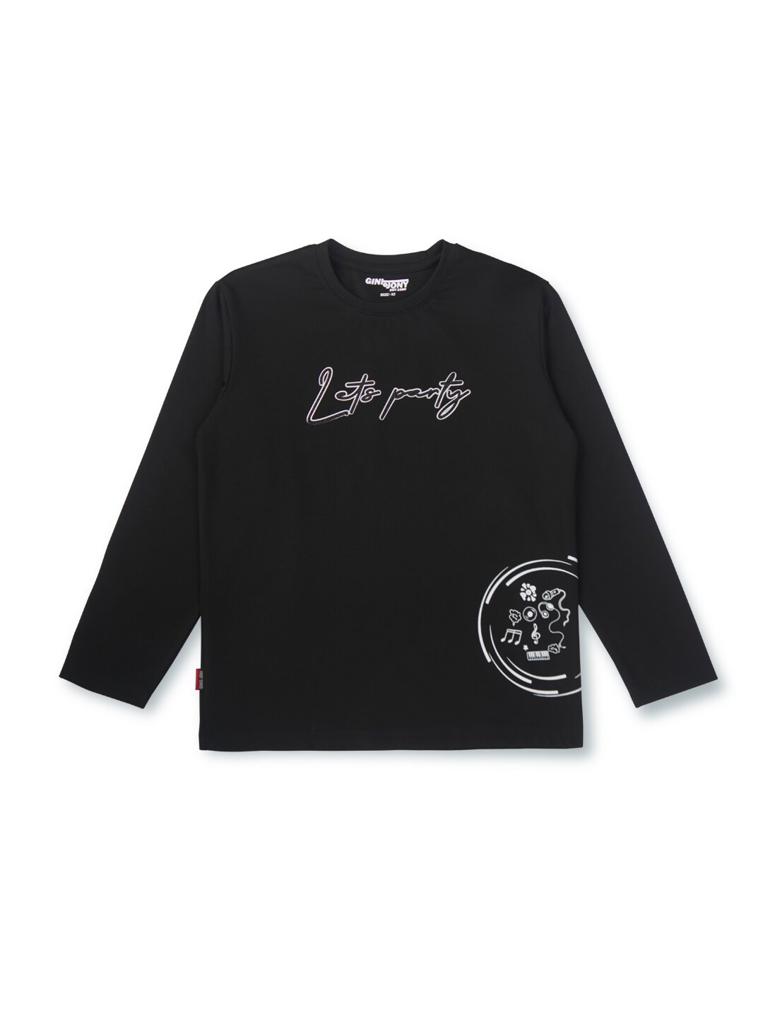 

Gini and Jony Boys Typography Printed Cotton T-Shirt, Black