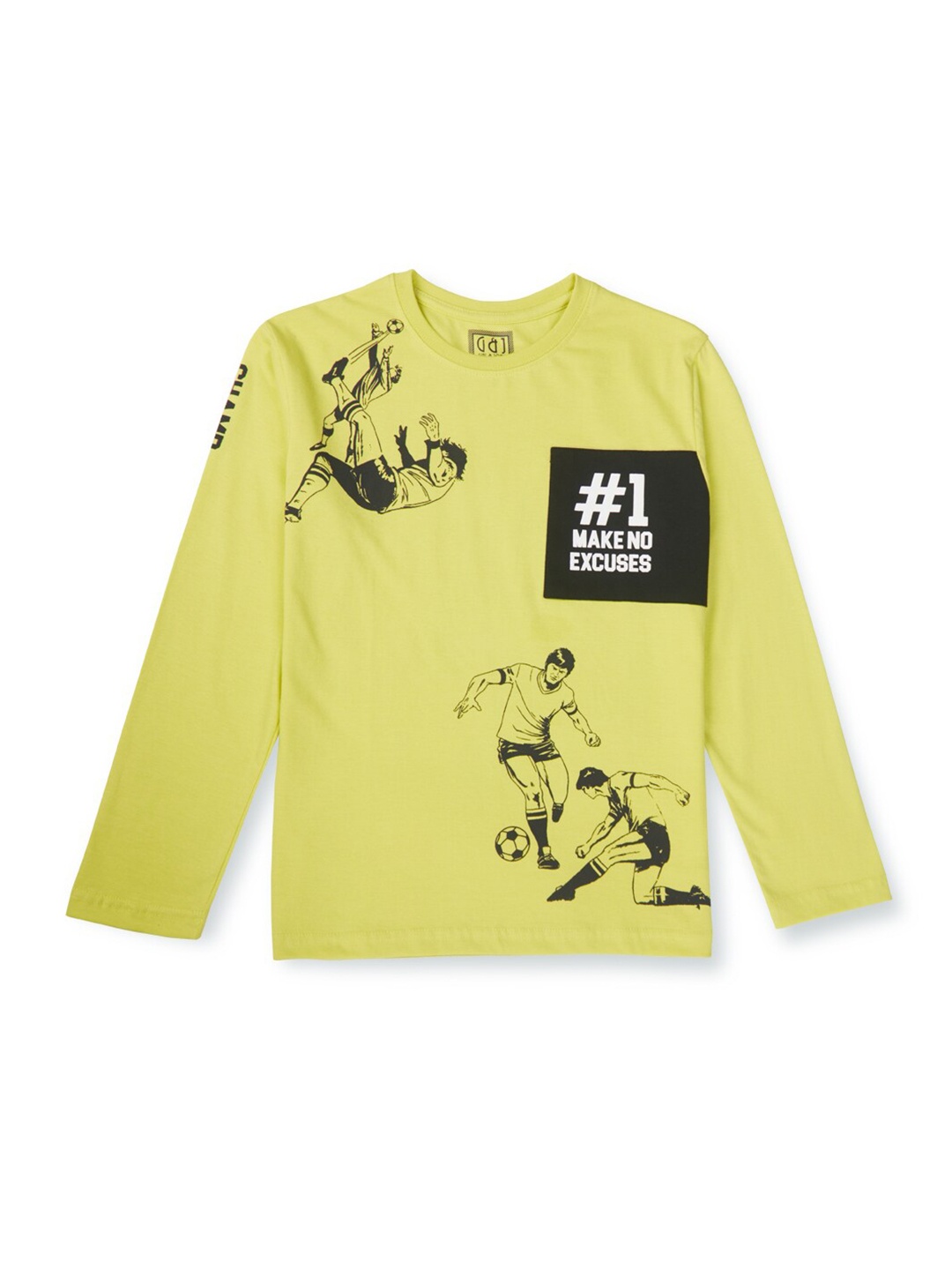 Gini and Jony Boys Graphic Printed Cotton T-shirt, Green