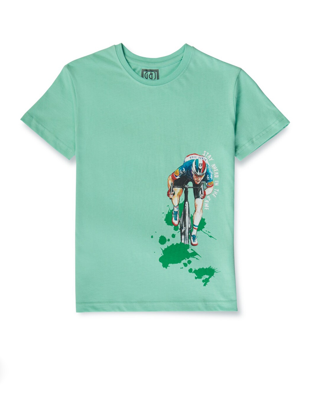 Gini and Jony Boys Graphic Printed Cotton T-shirt, Green