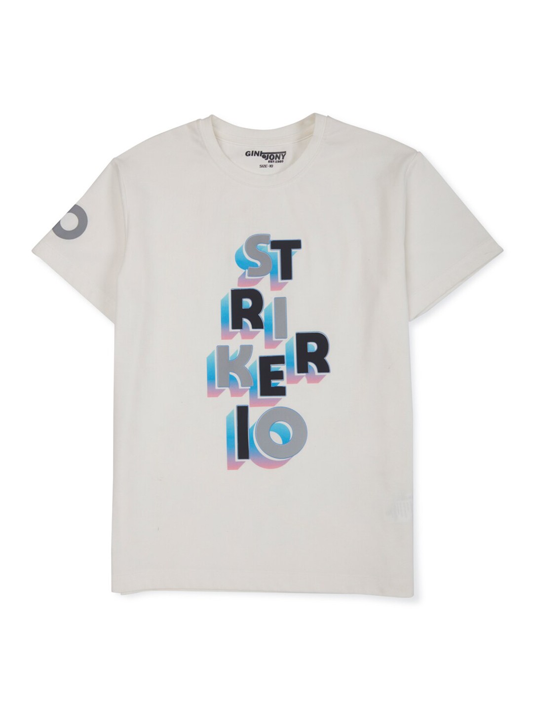 

Gini and Jony Boys Typography Printed Cotton T-shirt, White