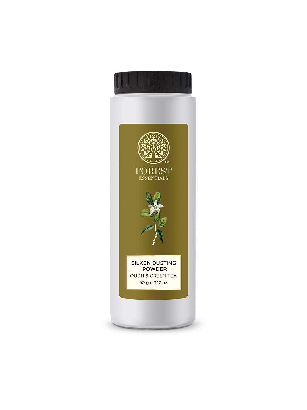 

Forest Essentials Silken Dusting Powder with Oudh & Green Tea - 90 g, White