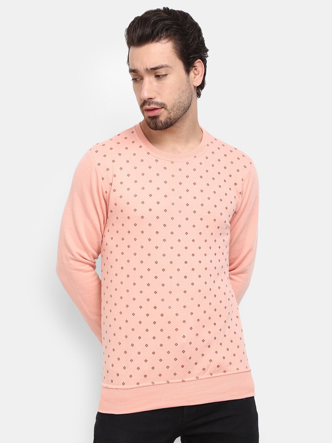 

V-Mart Conversational Printed Cotton Sweatshirt, Pink