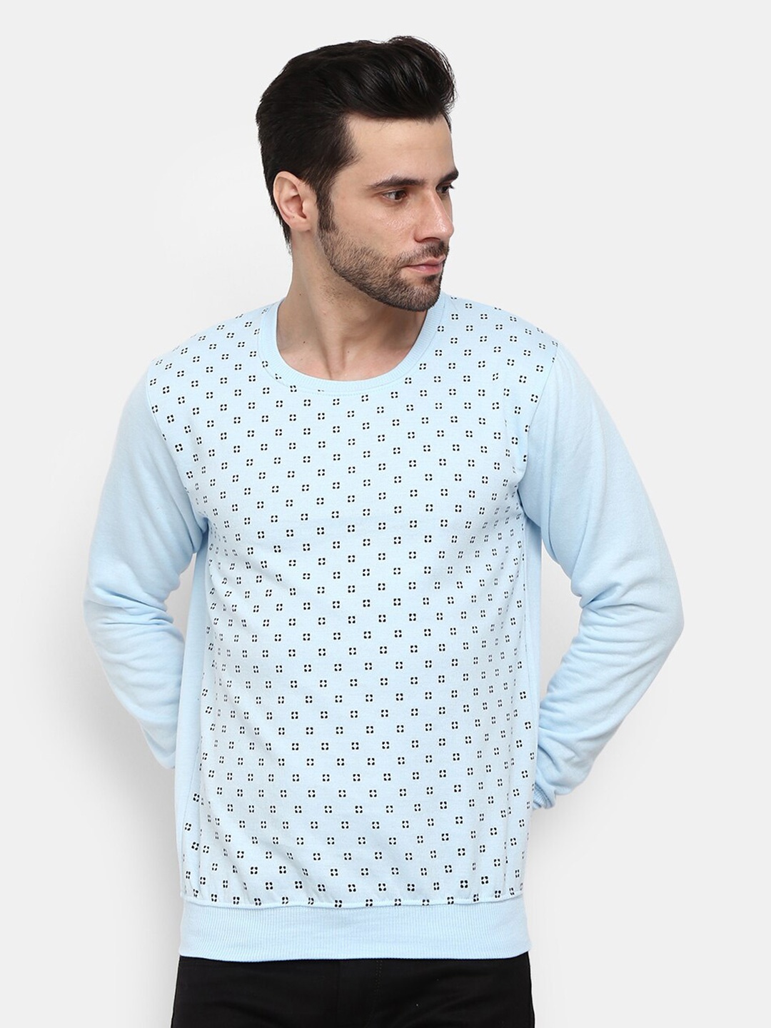 

V-Mart Conversational Printed Cotton Sweatshirt, Blue