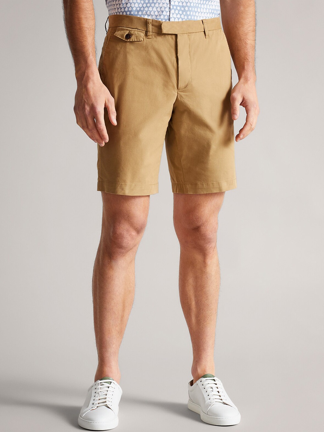 

Ted Baker Men Mid-Rise Cotton Chino Shorts, Tan